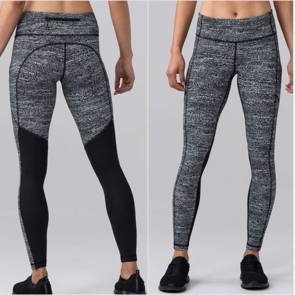 Lululemon Leggings Speed Tight Contour Gym Workout Running Black Size 6 Small - Picture 1 of 7